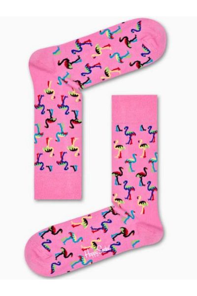 Shuttle Park Εισαγόμενες ειδικές σειρές Pink Happy Flamingo πολύχρωμες κάλτσες με μοτίβο διασκεδαστικό άνετο σχέδιο κάλτσες