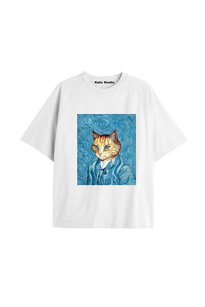 Kalic Studio Unisex Van Gogh Printed Oversize T-shirt