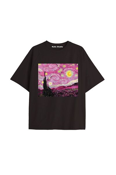 Kalic Studio Unisex Van Gogh Printed Oversize T-shirt