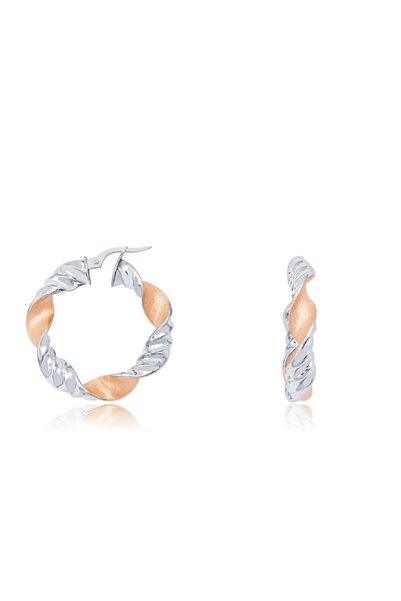 Diamond Line-Gülaylar 14 Ayar Altın Halka Küpe