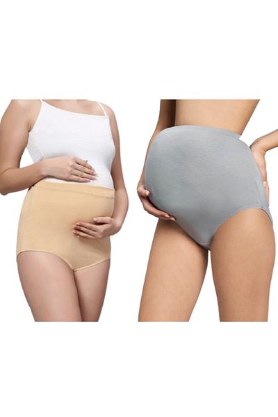 Tummy Pack of 2  Pregnant Women Maternity Bamboo Cotton High Waist Comfortable Seamless Postpartum Panties