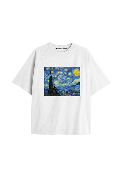Kalic Studio Unisex Van Gogh Printed Oversize T-shirt