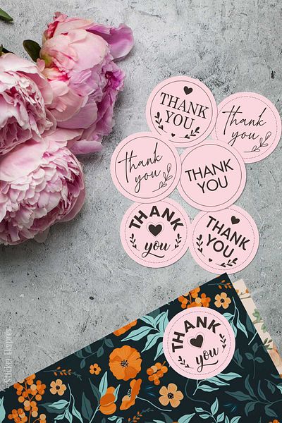 Sticker Ekspres Thank You Sticker Light Pink Packaging Top Sticker