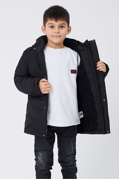 Montland Sports Boy's Fur Lined Water and Windproof Hooded 3 Pocket Winter Coat & Parka