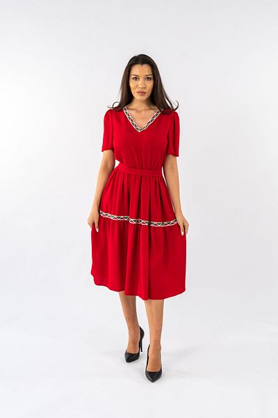 Gorgeaux Nuria Elegant Red Dress - 5xl(50)