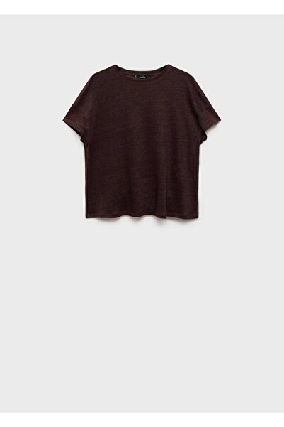 MANGO Woman Μπλουζάκι από λινό κανονική εφαρμογή