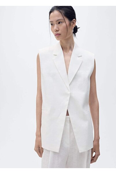 MANGO Woman Vestă cu instrumente de in
