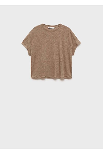 MANGO Woman Μπλουζάκι από λινό κανονική εφαρμογή