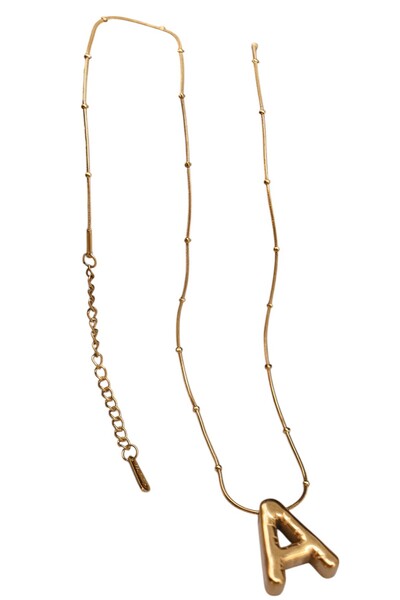 HFKY Kadın Çelik Balon Harf Kolye. A Harfli Çelik Kolye.