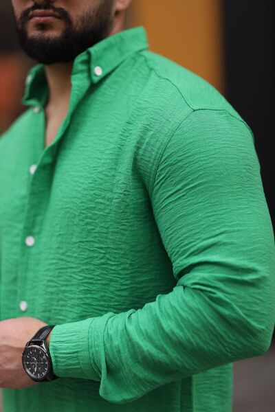 Dr Dnm Remix Ανδρικό καλοκαιρινό πουκάμισο με μακρυμάνικο λουκ από 100% βαμβάκι