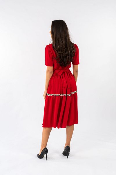 Gorgeaux Nuria Elegant Red Dress - 5xl(50)
