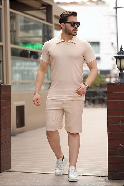 viperkombin Πόλο T-Shirt και σορτς Twisted Fabric Σετ 2 τεμαχίων Καλοκαίρι