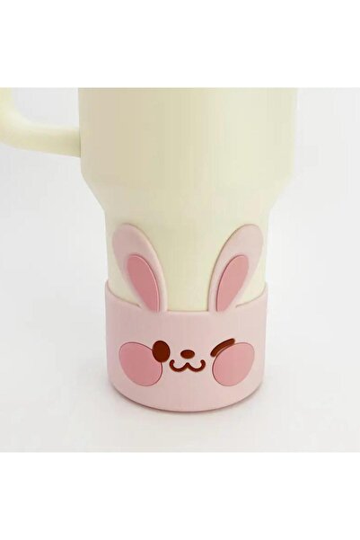 ÇAKRA Stanle Pink Rabbit Model Non-Slip Silicone Coaster Protector Compatible...