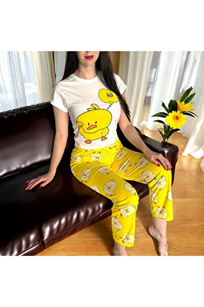 OFLAZ BUTİK HOUSE CİVCİV BASKILI PİJAMA TAKIMI OFLAZ BUTİK HOUSE