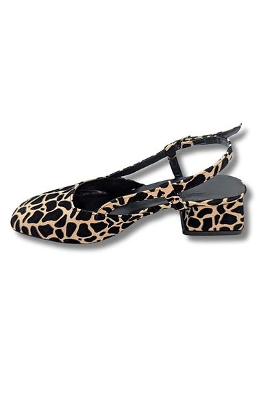 ÇİĞDEM KUNDURA Bellezza - Sandale cu toc pentru femei din piele artificială cu model leopard