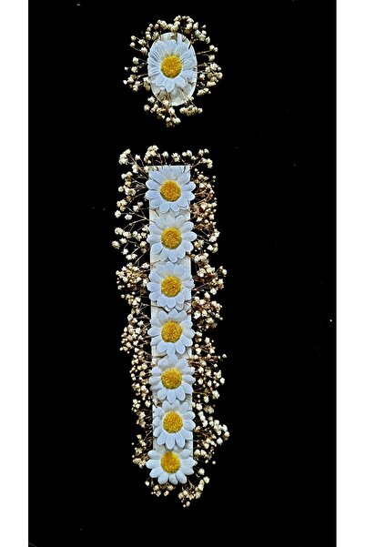 Petaliza Gelin Arabası I Harfi Papatya Ve Şoklu Cipso Çiçeği Ile Süslü 25cm