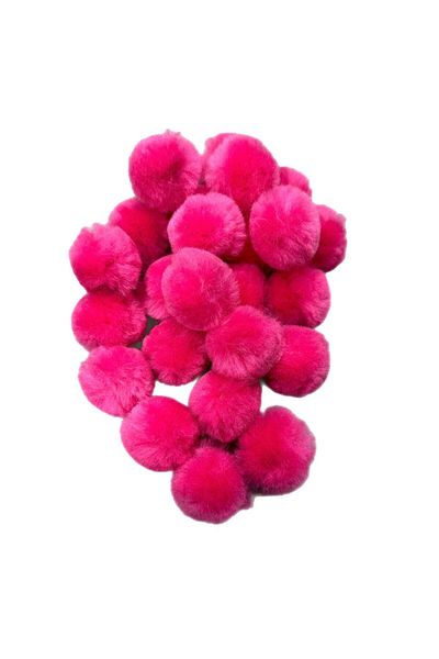 Yumuşakkeçe Handmade Merino Wool Pompom – 3 cm (25 Pieces, Soft & Natural)