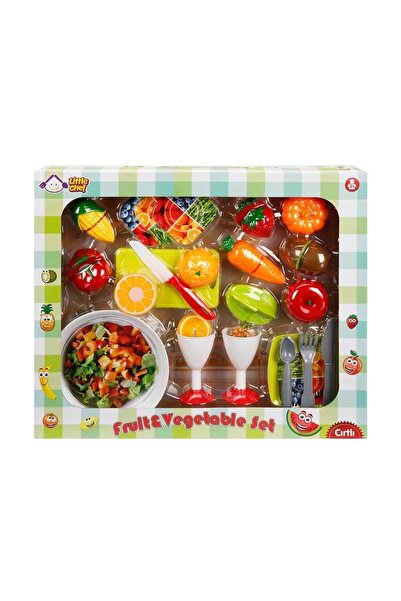 Genel Markalar 1974 Kesme Tahtalı Meyve ve Sebze Oyun Seti 30 Parça -Sunman