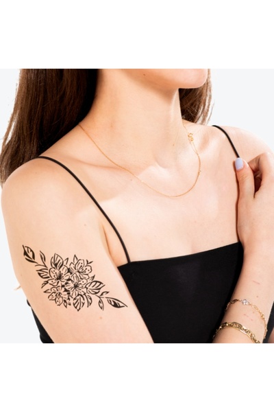 ONE SPRAY TATTOO Çiçek Deseni Dövme Şablonu 1 (SPREYSİZ)