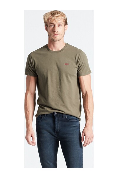 Levi's Original Hm Lse Crew Neck Plain Green Men's T-Shirt 56605-0110