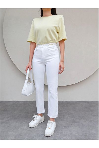 ESRAHELVACI Momfit Jean με αξεσουάρ μέσης