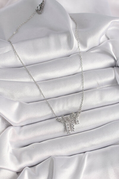 Skygo 316L الصلب الفضة اللون سلسلة الزركون حجر الفراشة نموذج استرخى التفاصيل قلادة المرأة - TJ-BKO9653