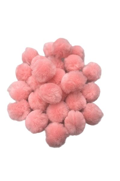 Yumuşakkeçe Handmade Merino Wool Pompom – 3 cm (25 Pieces, Soft & Natural)