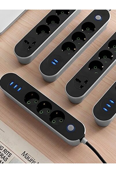 çelikwork inspiring technology Ftr 2500w Termal Akım Korumalı 3’lü Priz – 2 Usb, 1 Type-c, 2 Metre Kablo, Sigortalı Çoklayıcı, 10a