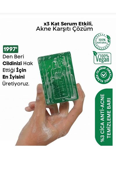 DR NATUREL Anti Acne Soap - 3X Acne Serum Effective Cleansing Bar - Anti Acne Soap 120 Gr