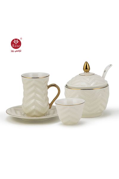 Rose CR-2020 - 27-Piece Tea and Coffee Serving Set - Rose