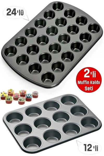 Maridet Muffin Kalıbı 12'li + 24'lü  Kek Kurabiye Cupcake Muffin Kalıbı Fırın...