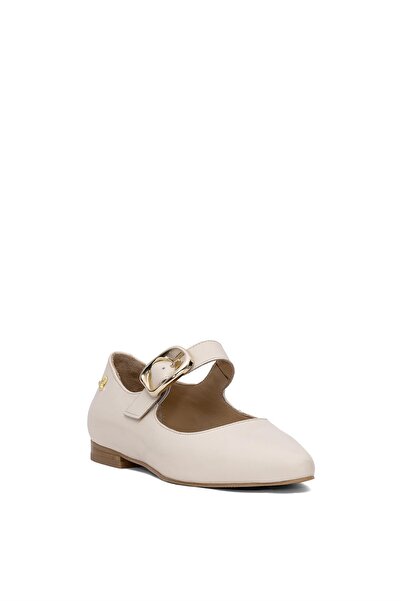 Venüs 2511501 Y Women's Genuine Leather Buckle Casual Shoes Beige