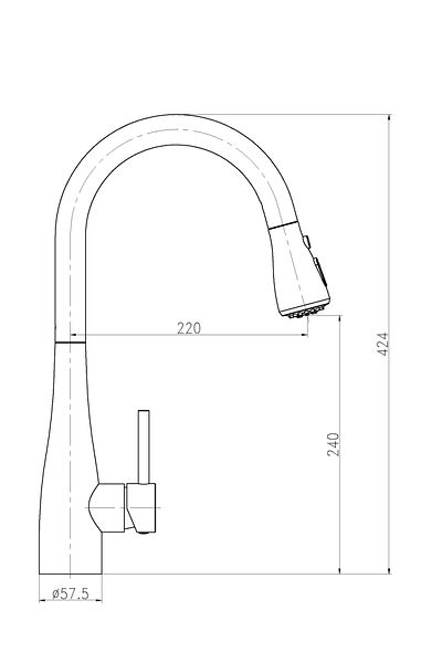 HESANIT Premium Pull Out Kitchen Faucet Stainless Steel Brushed