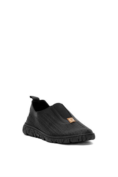 Mammamia Pantofi de damă negri casual D25YA-665 din piele naturală