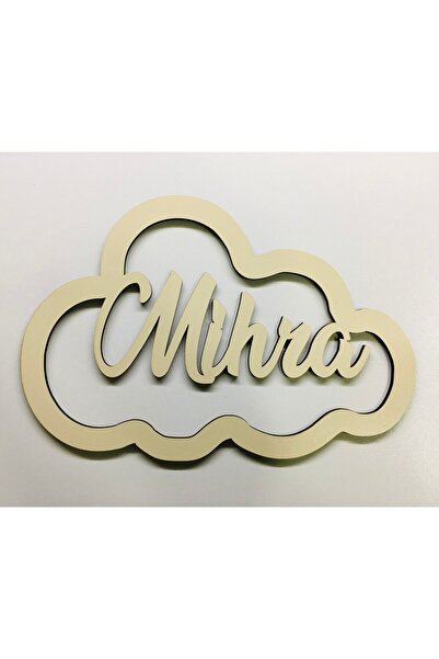 estölye Kapı Süsü Isimli Bulut Kasnak,makrome Bulut,makrome Isimlik 35x24 Cm