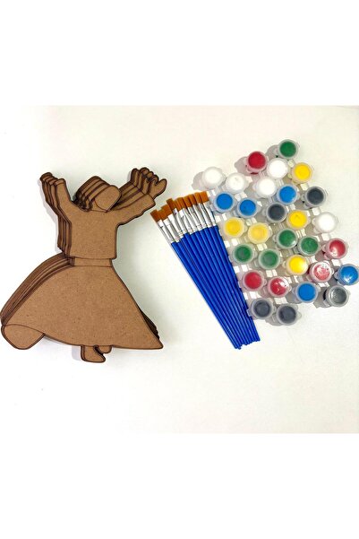 M&T WORKSHOP 5'Lİ PAKET SEMAZEN AHŞAP SEMÂ YAPAN MEVLEVÎ BOYAMA SETİ