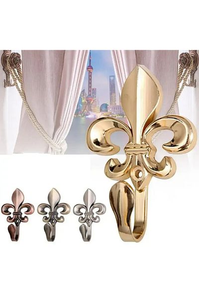 BABUN 2Pcs Wall Mounted Metal Retro Vintage Curtain Holder Hook Curtain Holder Retractor Apparatus