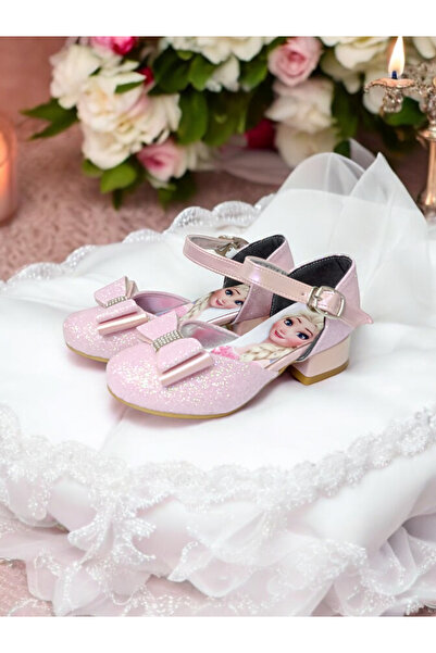 PATİK BEBE Girl's Powder Color Small Heeled Stylish Shoes