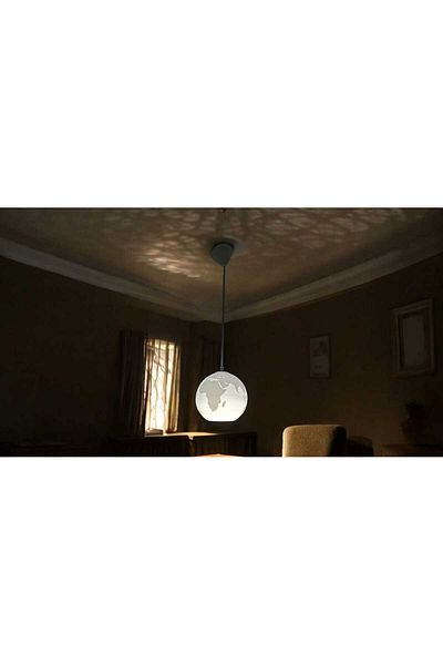 Aly Modern Lithophane White World Single Pendant Lamp Chandelier