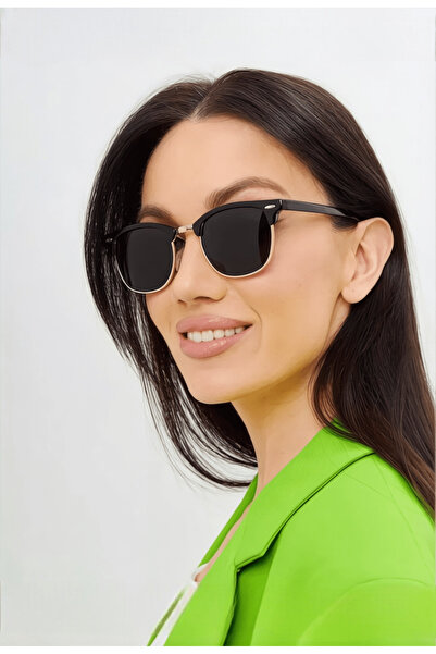 URZGLASSES نظارات شمسية نسائية - فلتر UV400، إطار ذهبي أسود محمي