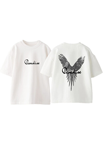 Anetos Tricou Paradise Bird Design Back cu imprimeu Cotton White supradimensi...