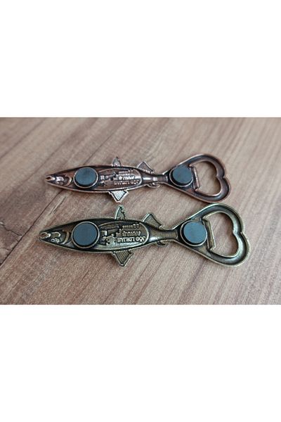 yeşiliseviyorum Yellow & Brown Copper Magnet, Fishlake Souvenir Bottle Opener