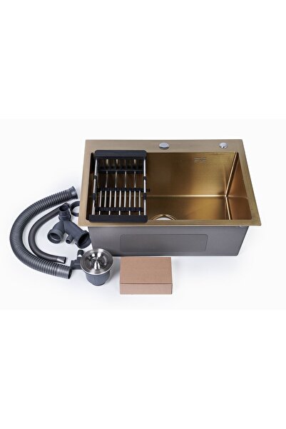 Odonao 304-Stainless Steel, Kitchen Sink single bowl, Gold, 42*38*22