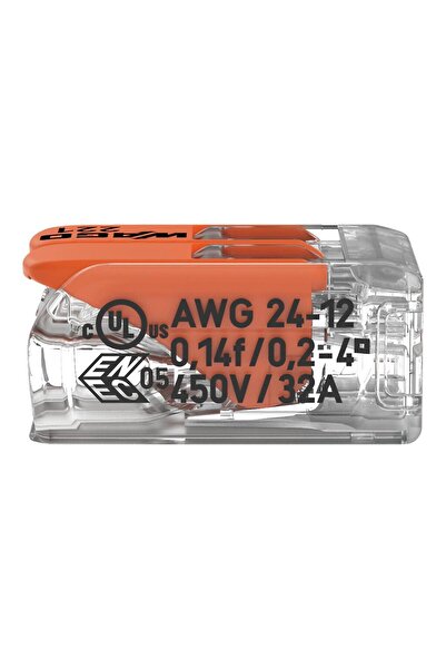 WAGO 221-412 2 Tırnaklı Buat Klemensi-25'li Paket