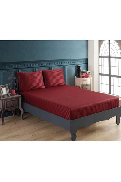 Cottonest طقم شرشف قطن ساتان مع 2 مخدة 180×200
