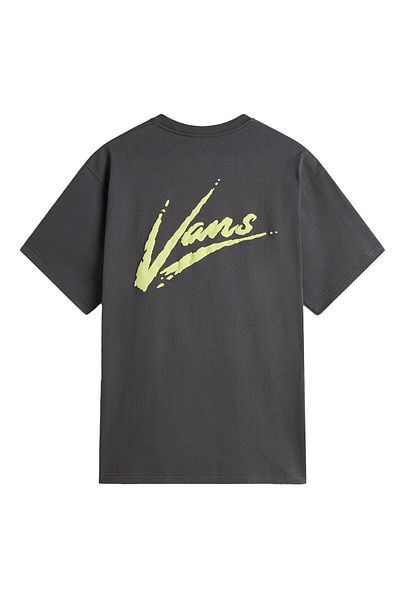 Vans Tricou largi Brush Script Asfalt/umbră Lime