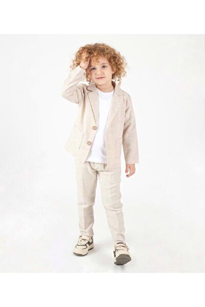 s.t. sebat tekstil بدلة كتان للأولاد مع سترة وقميص SB714