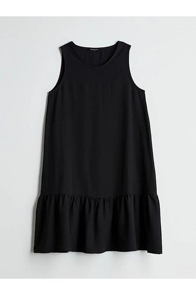 LC Waikiki Lcw Comfort Black Crew Neck Mini Dress