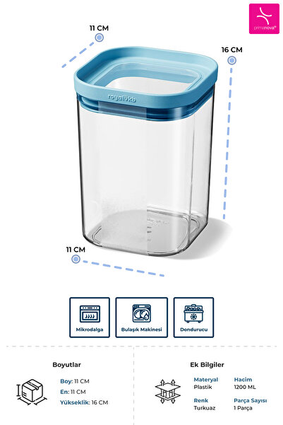 Prima Nova Primanova Seoul Dry Food Storage Container 1200 ml - 11X11X16 cm