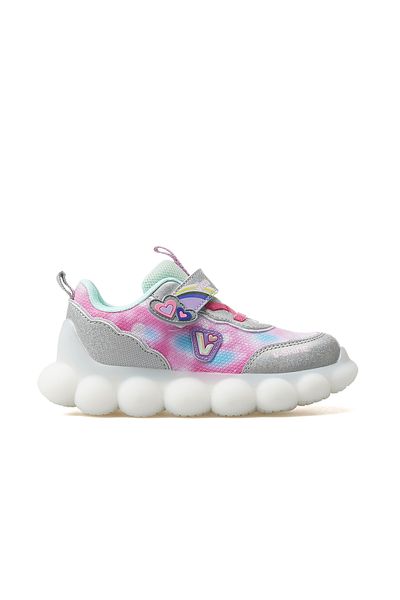 Vicco Balloon Girl's Lighted Sneaker Sports Shoes 25Y 346.207 Pk Silver